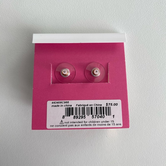 Betsey Johnson Pink Cocktail Glass Rhinestone Earrings NWT - Picture 3 of 3